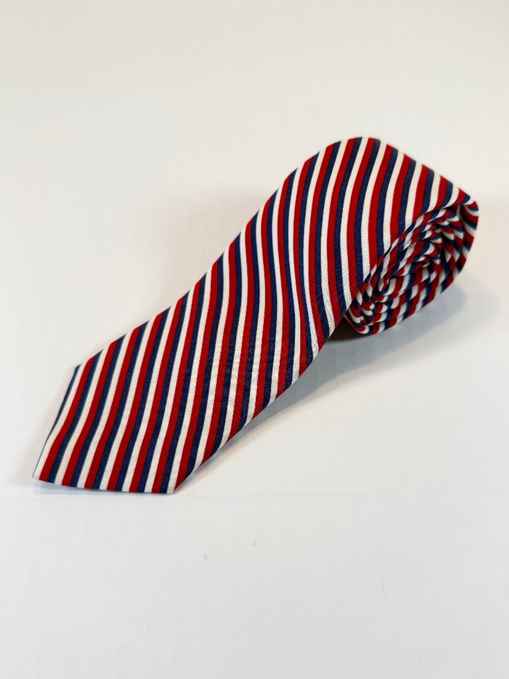 Vineyard Vines Silk Tie Red White Blue Striped Boys Preppy 52” Necktie